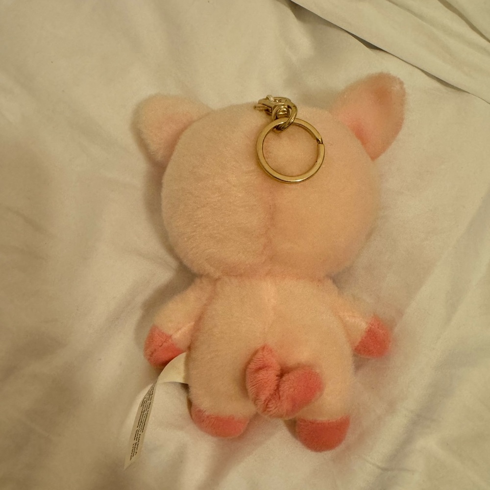 Line Friends Brown Pink Pig Costume Plush Key Chain - Picture 2 of 2